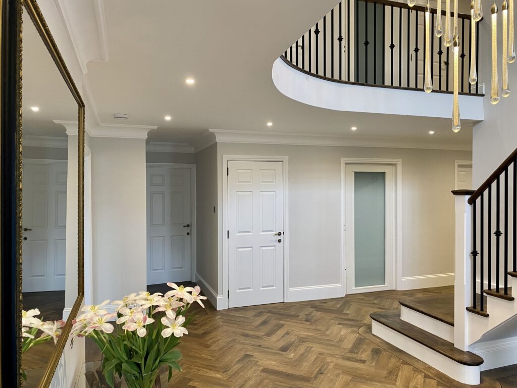 Cabin lift in a residential hallway