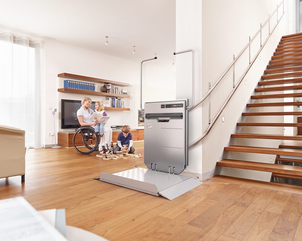 APL Inclined Platform Lift on a residential staircase